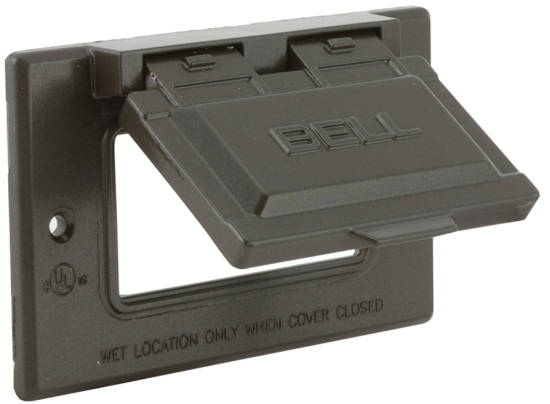 HUBBELL Hubbell 5101-7 Cover, Flip, Snap, 2-13/16 in L, 4-9/16 in W, 1-Gang, Metal, Bronze, Powder-Coated, 6/CD ELECTRICAL HUBBELL