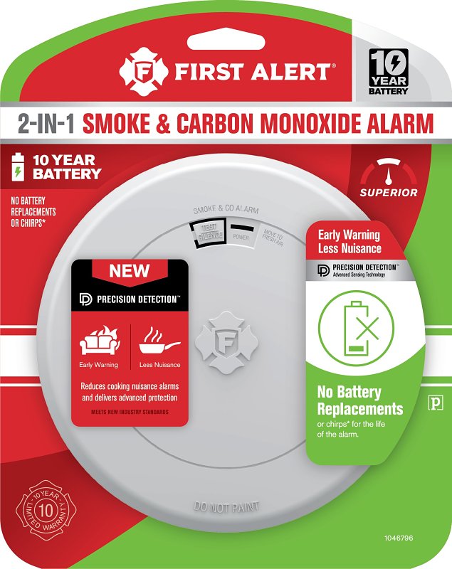 FIRST ALERT First Alert 1046796 Smoke and Carbon Monoxide Alarm with Slim Profile Design, Electrochemical, Photoelectric Sensor HARDWARE & FARM SUPPLIES FIRST ALERT