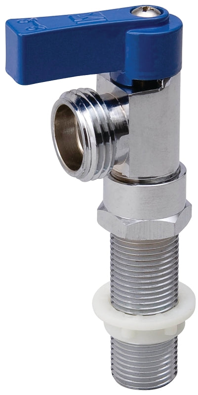 B & K INDUSTRIES B & K 102-210 Replacement Washing Machine Valve, Brass, Blue, Chrome-Plated, For: Washing Machine Outlet Boxes