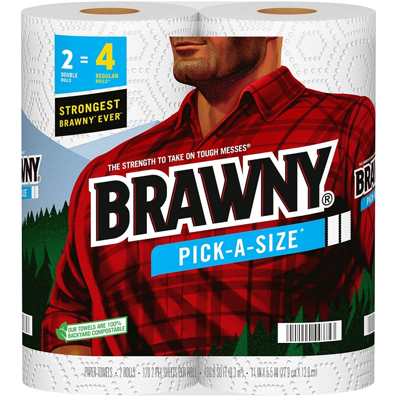 BRAWNY Brawny Pick-A-Size 44375 Paper Towel, 5-1/2 in L, 11 in W, 2-Ply, 2/PK CLEANING & JANITORIAL SUPPLIES BRAWNY   