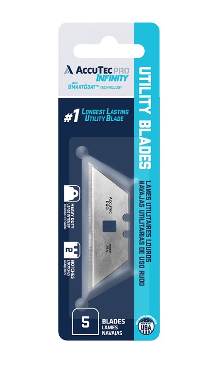 ACCUTEC BLADES AccuTec PRO Infinity APBL-8007-0000 Utility Blade, High Carbon Steel, Two Facet Edge TOOLS ACCUTEC BLADES
