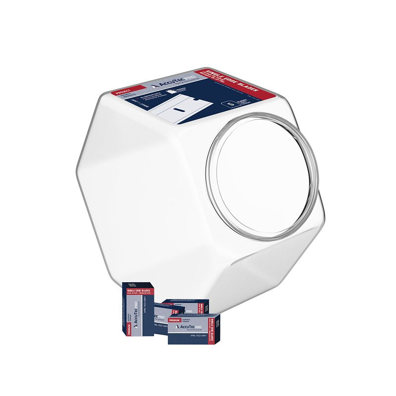 ACCUTEC BLADES AccuTec PRO APBL-7020-CJAR Razor Blade, Two Facet, Single Edge Blade, 1 in W Blade, Aluminum/High Carbon Steel Blade
