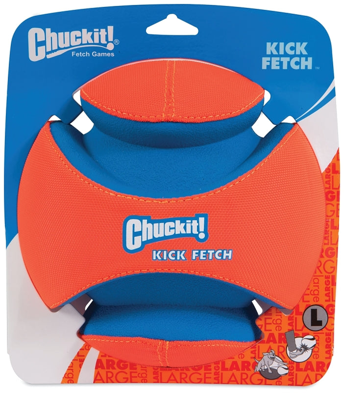 CHUCK-IT Chuckit! 251201 Dog Toy, L, High-Visibility, Canvas/Foam/Rubber, Blue/Orange
