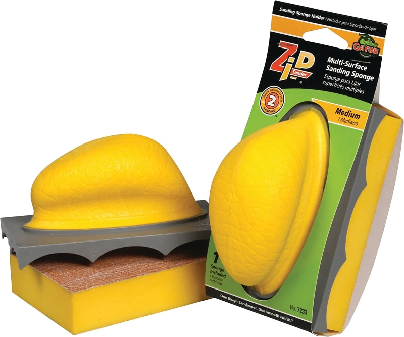 GATOR Gator 7233 Sanding Sponge Holder, 5 in L, 3 in W, 120 Grit, Fine, Aluminum Oxide Abrasive
