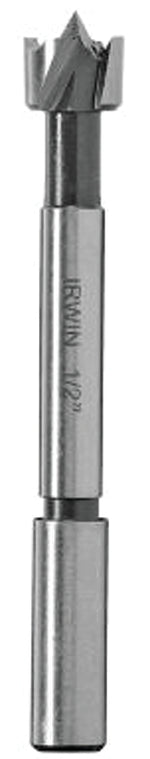 IRWIN Irwin 1966896/42908 Forstner Bit, 1/2 in Dia, 3-1/2 in OAL, 1-Flute, 3/8 in Dia Shank, Reduced Shank TOOLS IRWIN