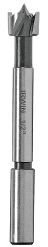 IRWIN Irwin 1966896/42908 Forstner Bit, 1/2 in Dia, 3-1/2 in OAL, 1-Flute, 3/8 in Dia Shank, Reduced Shank TOOLS IRWIN