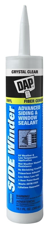 DAP DAP 00816 Siding and Window Sealant, Clear, 5 to 7 days Curing, 20 to 140 deg F, 10.1 oz Cartridge PAINT DAP