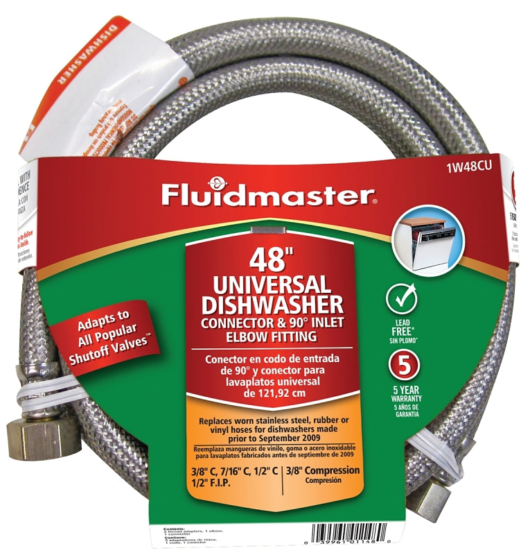 FLUIDMASTER Fluidmaster 1W48CU Universal Dishwasher Connector, 3/8 in, Compression PLUMBING, HEATING & VENTILATION FLUIDMASTER