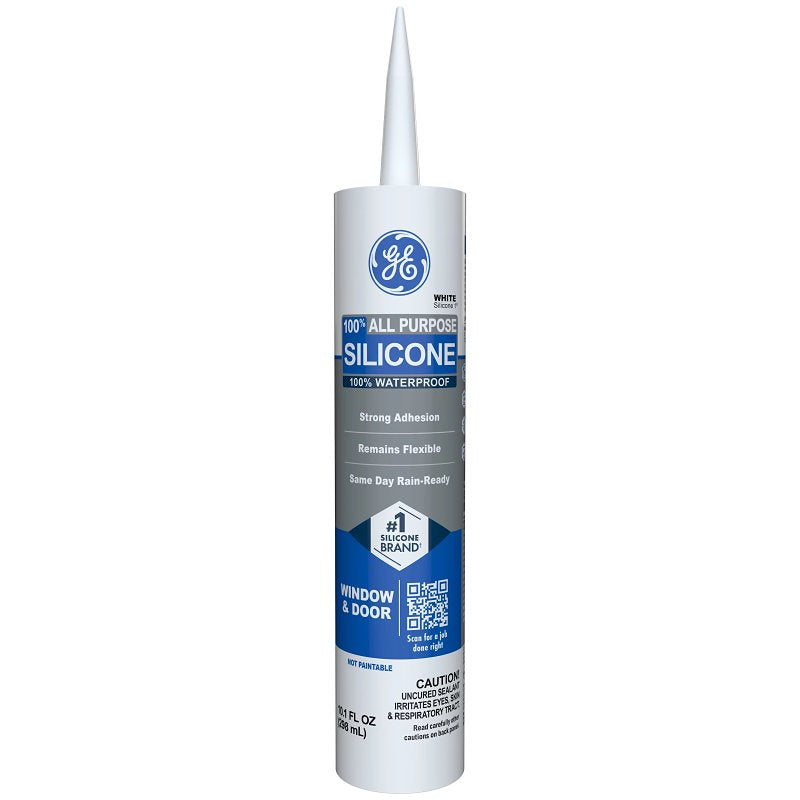HENKEL CONSUMER ADHESIVES GE Silicone 1 2749483 All Purpose Sealant, White, 24 hr Curing, 10.1 fl-oz Cartridge PAINT HENKEL CONSUMER ADHESIVES