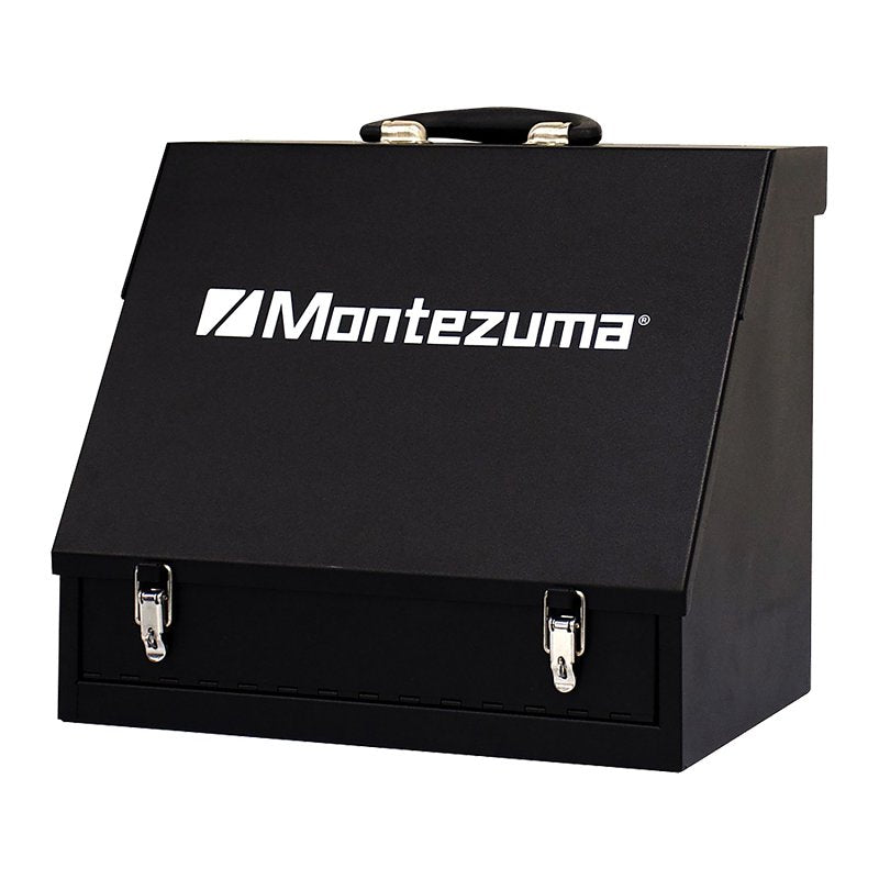 QUALITY CRAFT INDUSTRIE Montezuma Shopbox SB150B Portable Toolbox, 575 cu-in, Steel, Black, 13.19 in H x 15.35 in W x 10.4 in D Outside TOOLS QUALITY CRAFT INDUSTRIE