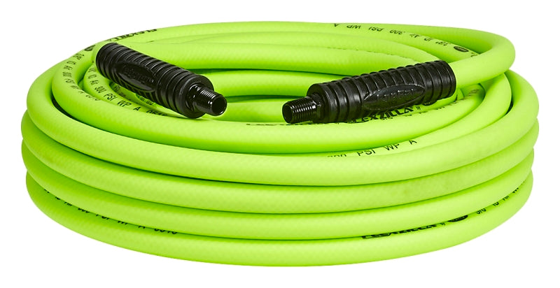 FLEXZILLA Flexzilla HFZ3850YW2 Premium Air Hose, 3/8 in ID, 50 ft L, MNPT, 300 psi Pressure, Polymer, Green TOOLS FLEXZILLA