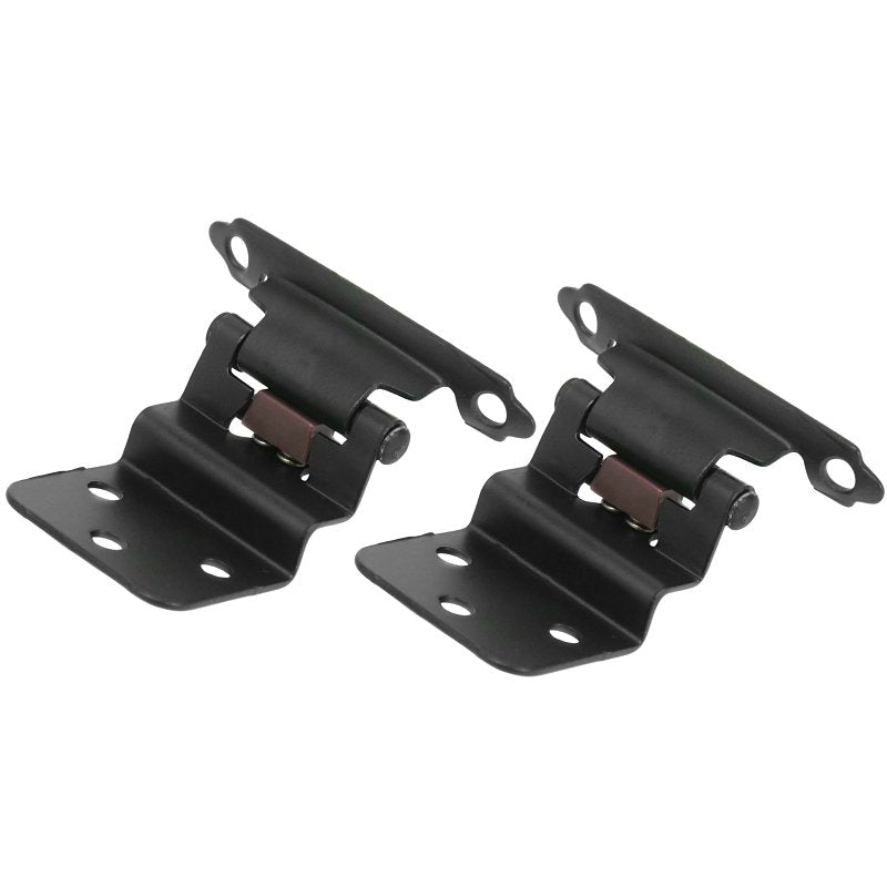 LAUREY DIV STRATEGIC BR Laurey 28620 Hinge, 2-3/4 in L x 1-1/2 in W x 1/4 in H, Metal, Matte Black, 3-Hole, 3/8 in Inset, Self Close