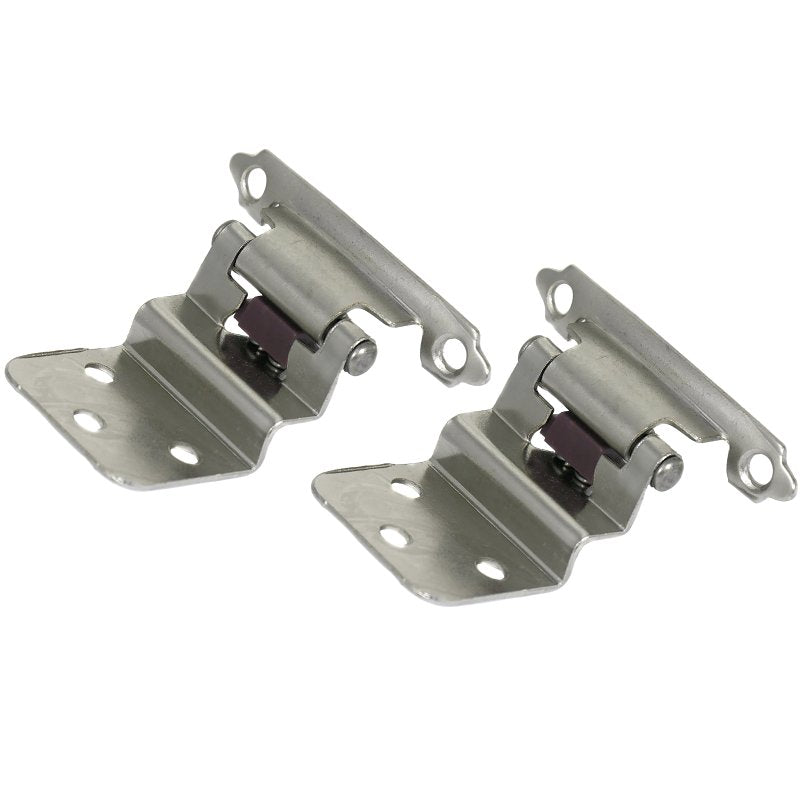 LAUREY DIV STRATEGIC BR Laurey 28639 Cabinet Hinge, Steel, Satin Chrome, 3/8 in Inset, Self Close, Surface Mounting