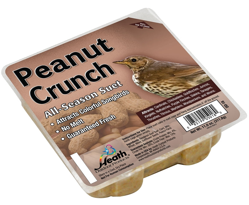 HEATH Heath DD-18 Suet Cake, All-Season, Peanut Crunch, 11 oz PET & WILDLIFE SUPPLIES HEATH   