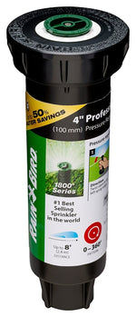 RAINBIRD Rain Bird 1800 1804AP8PRS Pressure Regulated Pop-Up Sprinkler, 1/2 in Connection, FNPT, 4 in H Pop-Up, 8 ft LAWN & GARDEN RAINBIRD