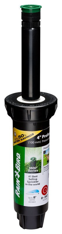 RAINBIRD Rain Bird 1800 Series 1804AP8SAMPRS Pressure Regulated Pop-Up Sprinkler with Seal-A-Matic Check Valve, 1/2 in Connection