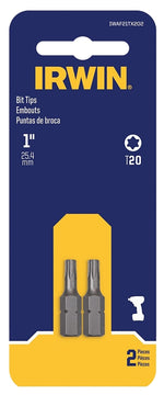 IRWIN Irwin IWAF21TX202 Insert Bit, T20 Drive, Torx Drive, 1/4 in Shank, Hex Shank, 1 in L, Steel HARDWARE & FARM SUPPLIES IRWIN