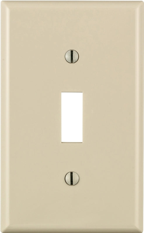 LEVITON Leviton 024-80701-00T Wallplate, 4-1/2 in L, 2-3/4 in W, 1 -Gang, Nylon, Light Almond, Smooth ELECTRICAL LEVITON