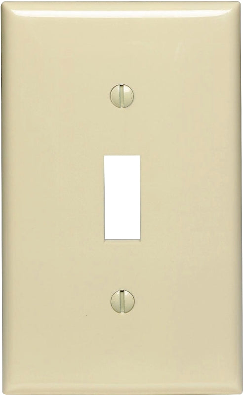 LEVITON Leviton PJ1-I Wallplate, 4-7/8 in L, 3-1/8 in W, 1 -Gang, Nylon, Ivory ELECTRICAL LEVITON