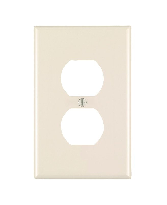 LEVITON Leviton R56-78103-00T Wallplate, 5-1/4 in L, 3-1/2 in W, Jumbo, 1 -Gang, Plastic, Light Almond, Smooth ELECTRICAL LEVITON