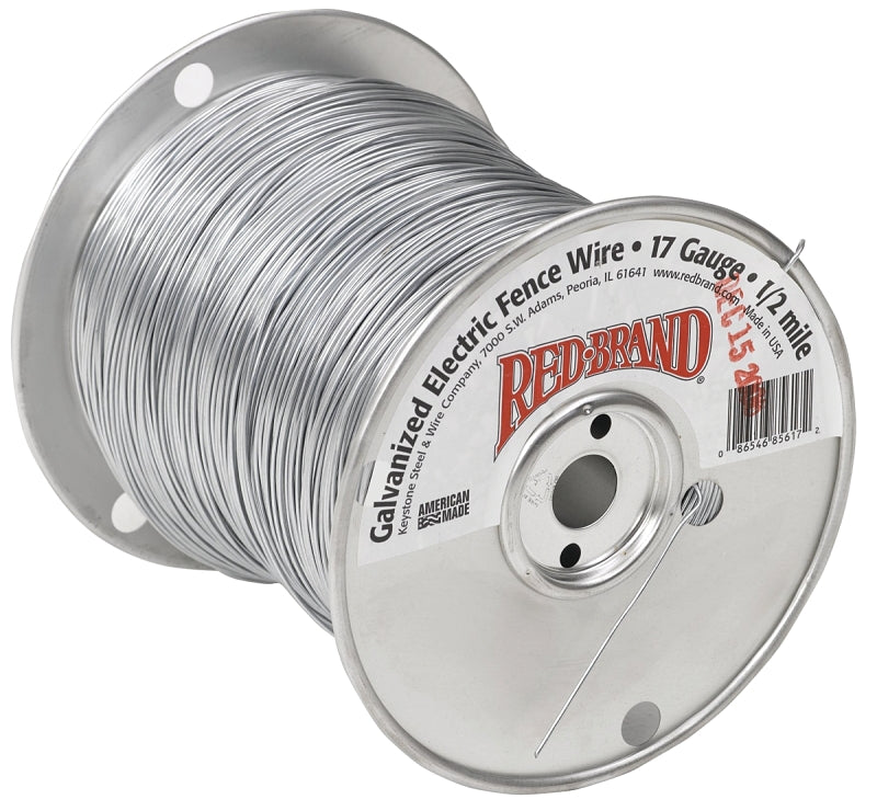 KEYSTONE WIRE Red Brand 85617 Electric Fence Wire, 17 ga Wire, Steel Conductor, 1/2 mile L