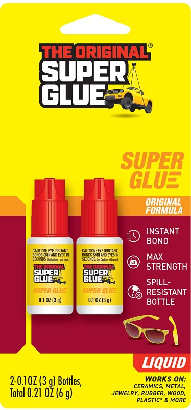 THE ORIGINAL SUPER GLUE Superglue Corp 19108 Quick-Setting Adhesive, Liquid, Clear, 3 g