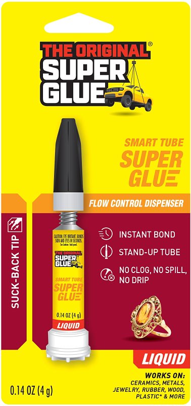 THE ORIGINAL SUPER GLUE The Original Super Glue 11710093 Super Glue, Liquid, Characteristic, Clear/Transparent, 4 g, Tube