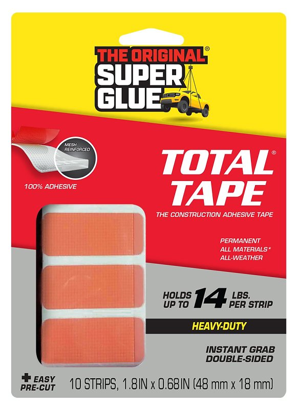 THE ORIGINAL SUPER GLUE Superglue Corp 11710507 Mounting Tape, 1.8 in L, 0.68 in W, Clear