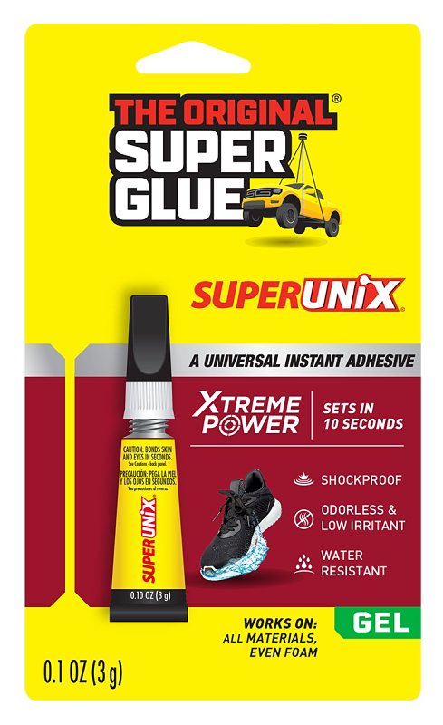 THE ORIGINAL SUPER GLUE The Original Super Glue SUPERUNIX 11710504 Universal Instant Adhesive, Gel, Characteristic, Clear, 3 g