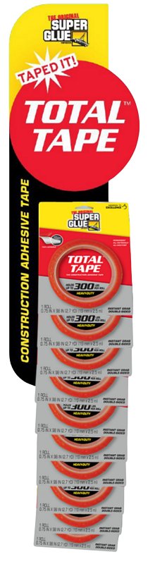 THE ORIGINAL SUPER GLUE The Original Super Glue Total 11710516 Tape Roll, 98 in L, 3/4 in W, Clear/Transparent PAINT THE ORIGINAL SUPER GLUE