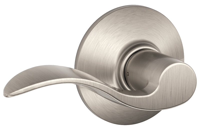 SCHLAGE LOCK Schlage Accent Series F10V ACC 619 Passage Lever, Mechanical Lock, Satin Nickel, Metal, Residential, 2 Grade HARDWARE & FARM SUPPLIES SCHLAGE LOCK