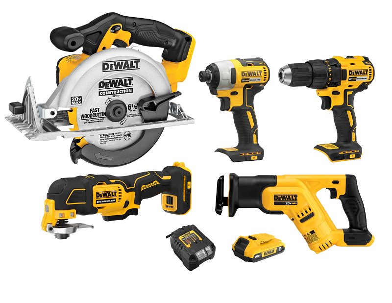 DEWALT 5-TOOL COMBO KIT BRUSHLESS 20V TOOLS DEWALT