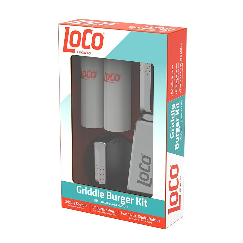LOCO LoCo 2023050267 Griddle Burger Kit, Ergonomic Handle OUTDOOR LIVING & POWER EQUIPMENT LOCO