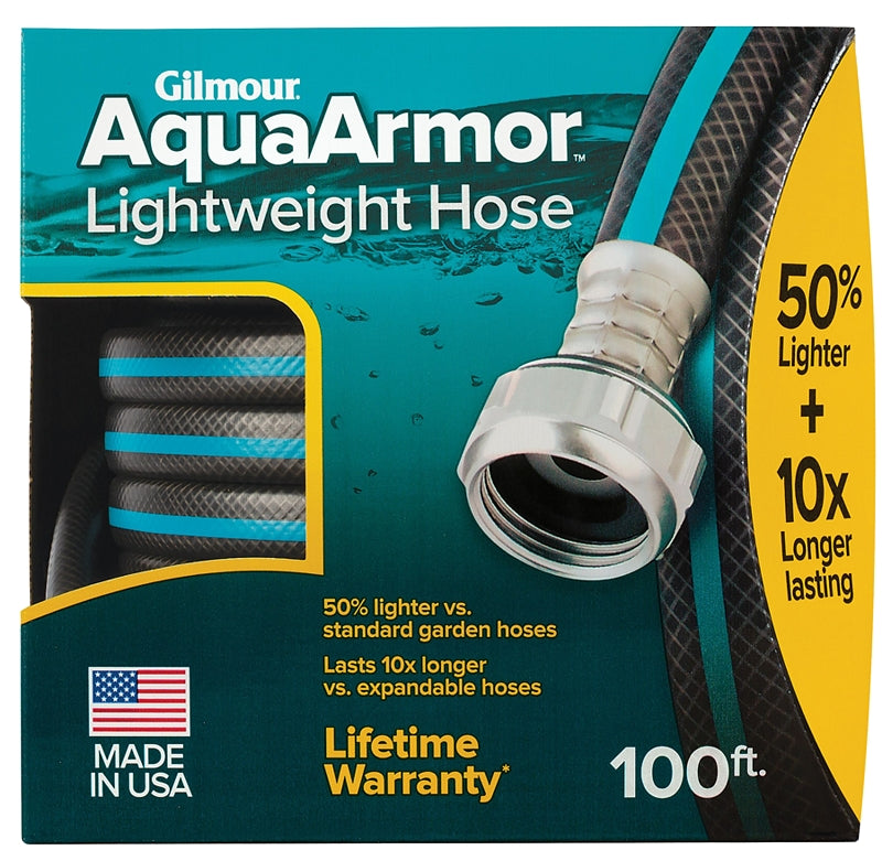 GILMOUR MFG Gilmour Mfg 869001-1001 Lightweight Garden Hose, 100 ft L, Plastic, Black
