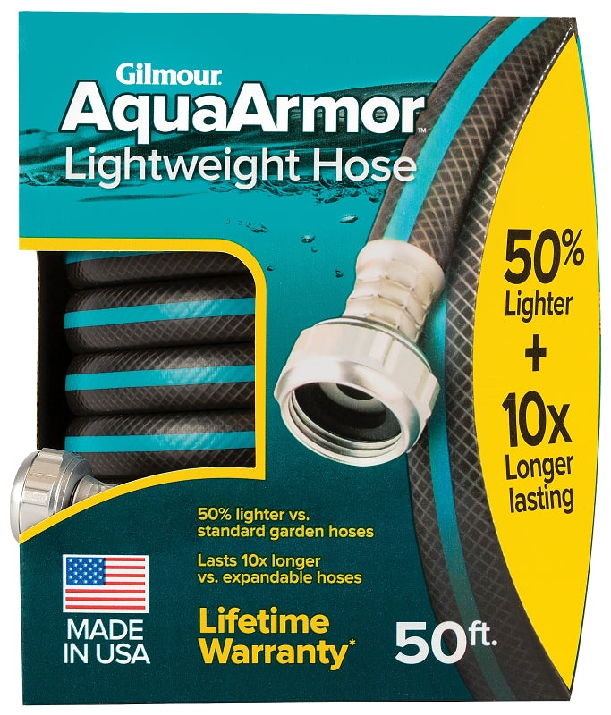 GILMOUR MFG Gilmour Mfg 869501-1001 Lightweight Garden Hose, 50 ft L, Plastic, Black HOUSEWARES GILMOUR MFG