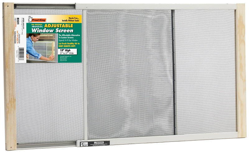 FROST KING Frost King W.B. Marvin AWS1537 Window Screen, 15 in L, 21 to 37 in W, Aluminum HARDWARE & FARM SUPPLIES FROST KING   