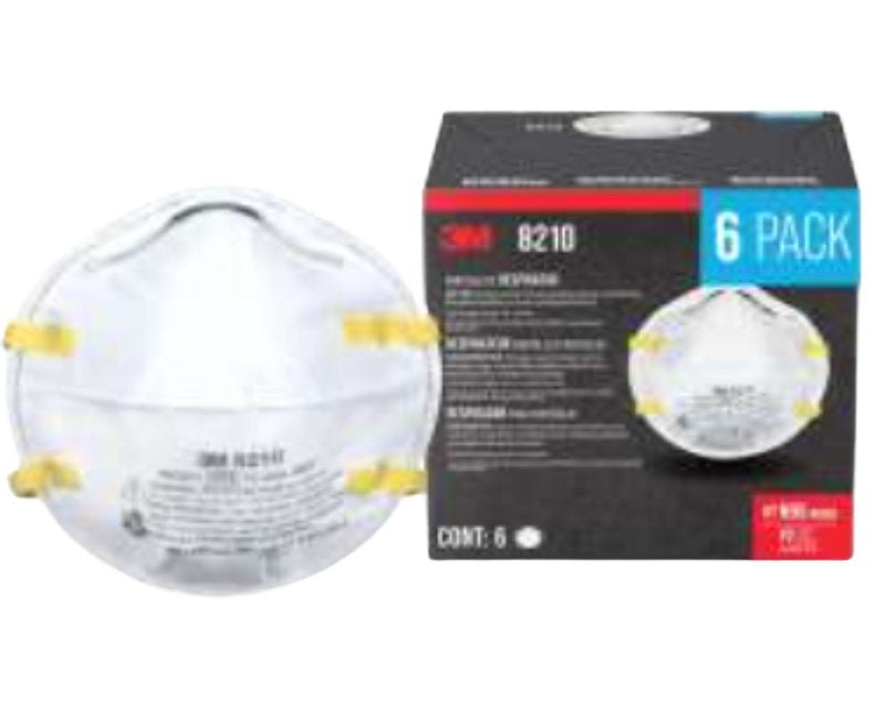 3M 3M 8210PH6-DC Respirator, One-Size Mask, N95, P95 Filter Class, 95 % Filter Efficiency, White CLOTHING, FOOTWEAR & SAFETY GEAR 3M