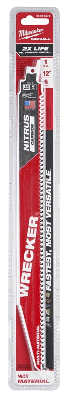 MILWAUKEE Milwaukee The WRECKER 48-00-5273 Reciprocating Saw Blade, 8-3/4 in W, 12 in L, 6 TPI, Carbide Cutting Edge TOOLS MILWAUKEE
