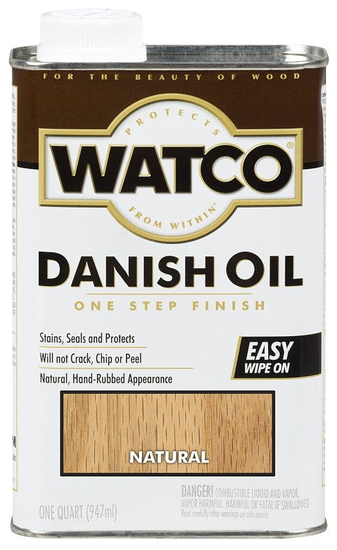 WATCO Watco A65741 Danish Oil, Natural, Liquid, 1 qt, Can PAINT WATCO