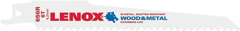LENOX Lenox 20573S656R Reciprocating Saw Blade, Applicable Materials: Ferrous/Non-Ferrous Metal, Nail-Embedded Wood, 3/4 in W TOOLS LENOX