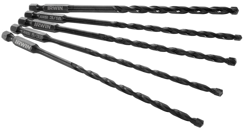 IRWIN Irwin 1881078 Impact Drill Bit Set, 5-Piece, Carbide, Black Oxide