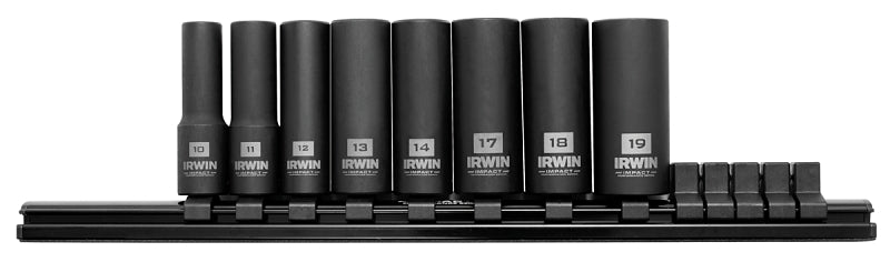 IRWIN Irwin 1882413 Socket Rail Set, Molybdenum Steel, Black Oxide, Specifications: 3/8 in Drive Size TOOLS IRWIN
