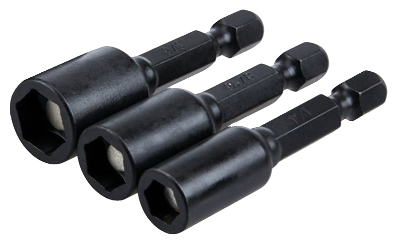 IRWIN Irwin IWAF342-3 Impact Nutsetter Set, 3-Piece, Magnetic, Steel, Black Oxide TOOLS IRWIN