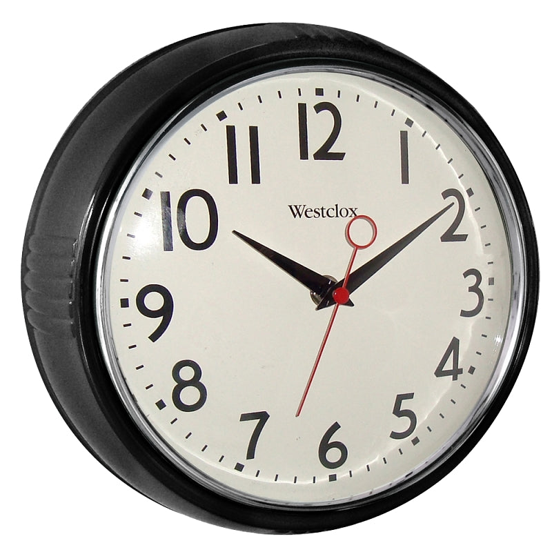 WESTCLOX Westclox Classic 1950 Series 32042BK Clock, Round, Black Frame, Plastic Clock Face, Analog