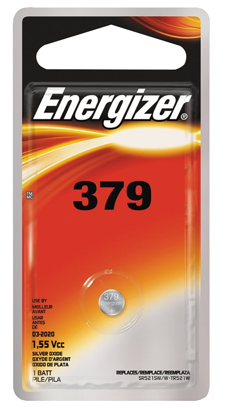 ENERGIZER BATTERY Energizer 379BPZ Coin Cell Battery, 1.5 V Battery, 14 mAh, Silver Oxide ELECTRICAL ENERGIZER BATTERY