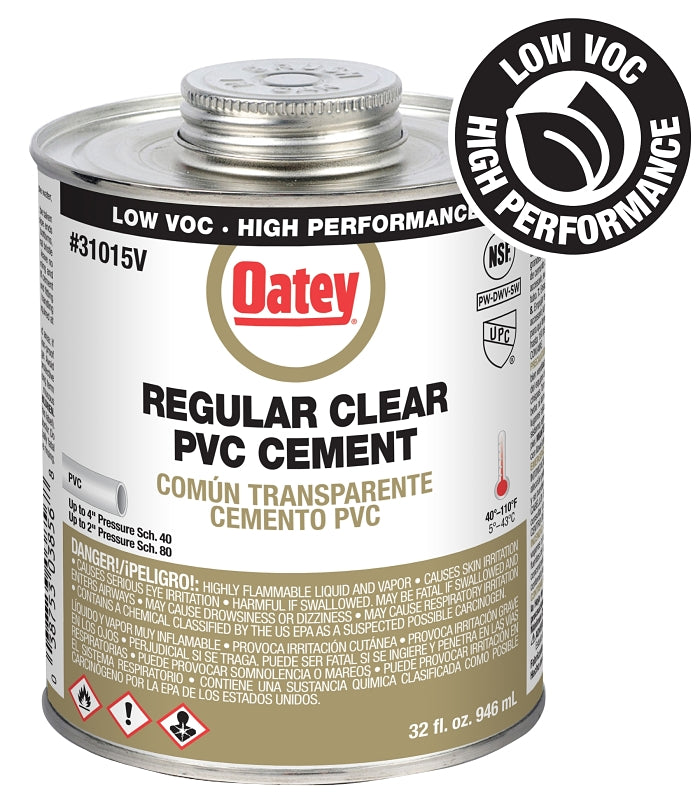 OATEY Oatey 310153V Regular-Bodied Fast Set Cement, 32 oz Can, Liquid, Clear PLUMBING, HEATING & VENTILATION OATEY