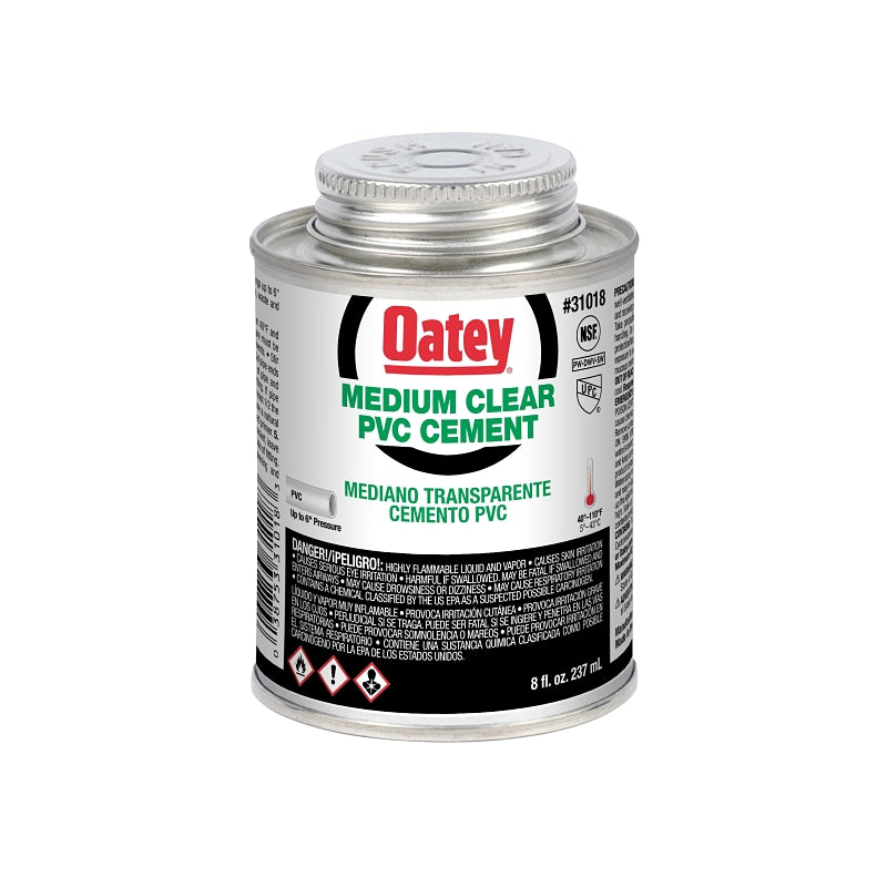 OATEY Oatey 31018 Medium-Bodied Fast Set Cement, 8 oz Can, Liquid, Clear PLUMBING, HEATING & VENTILATION OATEY