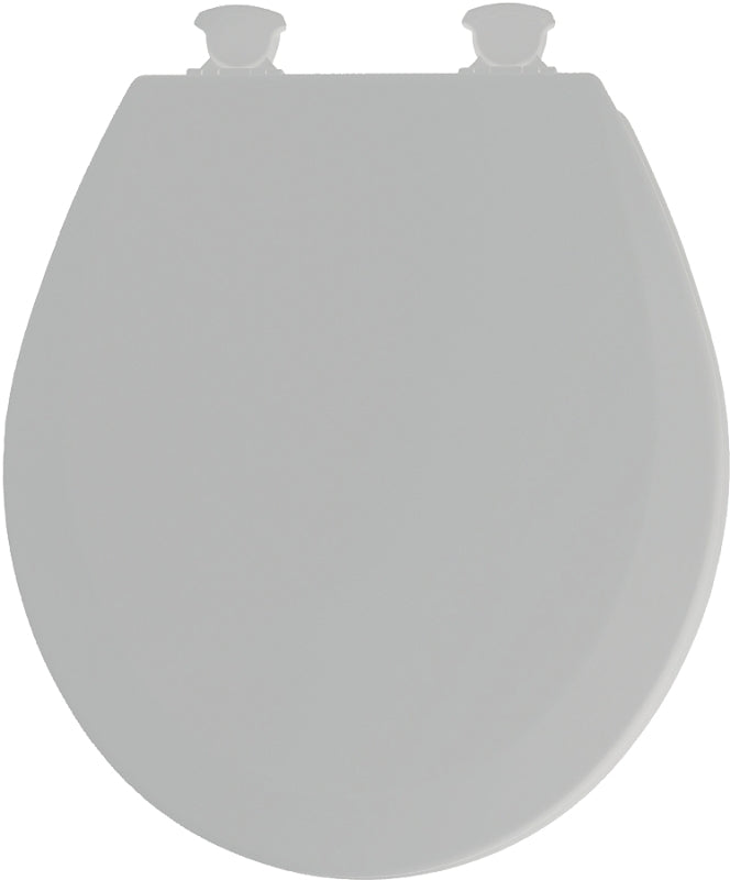 MAYFAIR Mayfair 41EC 162/46EC Toilet Seat, Round, Molded Wood, Silver, Twist Hinge