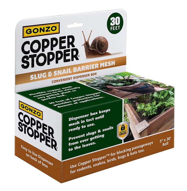 MPM PAN PACIFIC, INC Gonzo Copper Stopper 9001 Animal Repellent Barrier, Mesh, 30 ft L, Repels: Slug, Snails LAWN & GARDEN MPM PAN PACIFIC, INC