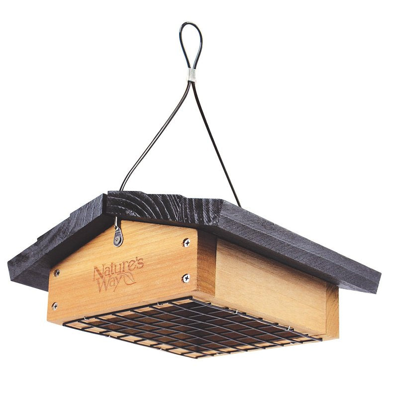 NATURE'S WAY BIRD PRODU Nature's Way CWF2 Suet Feeder, 1 Suet Cake, Steel, Cedar, 4-1/8 in H, Hanging Mounting PET & WILDLIFE SUPPLIES NATURE'S WAY BIRD PRODU